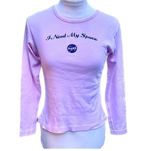 I Need My Space Long Sleeve Pink T-Shirt Size Small